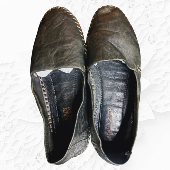Adam Tucker By Me Too Butter-Soft Leather Flats In Charcoal  - Picture 4 of 11